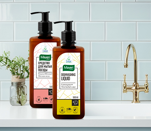  В ассортименте UNLINE появились новые органические средства для мытья посуды Mayeri