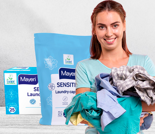 В ассортименте unline.kz пополнение: представлены гипоаллергенные капсулы для стирки Sensitive Mayeri