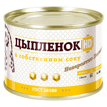 ОВА Мясо цыпленка в собственном соку, ГОСТ, 