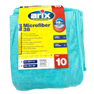 Салфетка синяя из микрофибры, 10 штук Arix