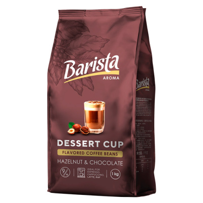 Кофе зерновой 1 000гр фольг упак Barista DESSERT CUP со вкусом фундука и шоколада