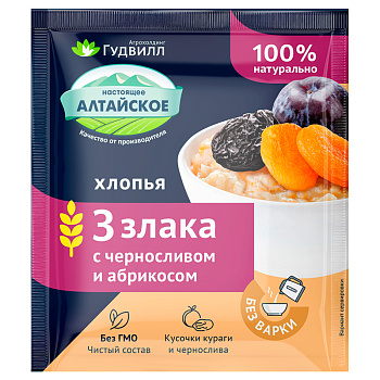 Каша сладкая 3 злака с черносливом и абрикосом 35гр Гудвилл