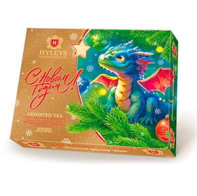 Чай черный Новогодний Дракон, Птички ассорти 20пак*2гр упак картон Hyleys