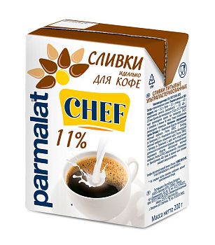 Сливки ультрапастеризованные питьевые 11% 200гр Parmalat
