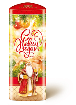 Чай Новогодний 60гр черный байховый крупнолистовой ЖБ Треугольная Дед Мороз Hyleys