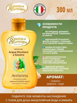 Гель для душа Имбирь 300мл Spuma di Sciampagna