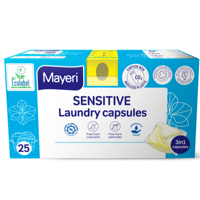 Капсулы для стирки гипоалегренные 25шт Sensitive Mayeri