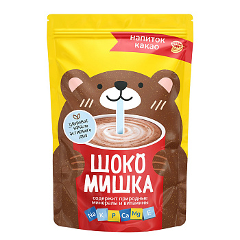 Напиток сухой растворимый на основе какао порошка 250гр стик Шокомишка