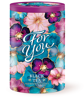 Чай чёрный крупнолистовой ФОР Ю овал фиолетовый 80гр ЖБ Hyleys