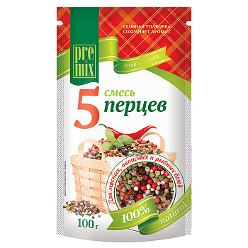 PreMix Специи смесь 5 перцев дой-пак 100г