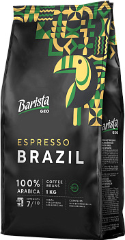 Кофе зерновой 1 000гр фольг упак Barista GEO Espresso Brazil