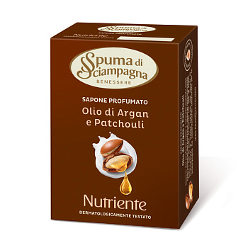 Мыло  твердое натуральное Аргана и Пачули 90гр Spuma di Sciampagna