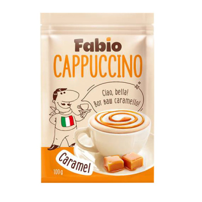 Barista Напиток кофейный растворимый Fabio  «Cappuccino Caramel», 100 г
