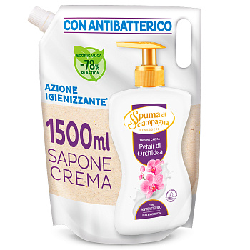 Мыло жидкое Аметист и Орхидея 1500мл запаска Spuma di Sciampagna