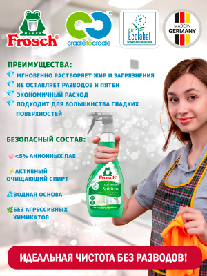 Средство для стекла, гладких поверхностей (спирт) 500мл