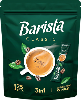 Кофе растворимый 3в1 Barista CLASSIC ПАКЕТ 25шт в упак