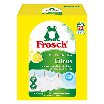 Порошок для стирки белого белья концентрированный Цитрус 1,45кг Frosch