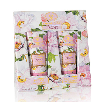 Подарочный набор гель для душа 250мл и лосьон для тела 250мл с ароматом Пионов SAF