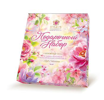 Чай Подарочный набор Розовые цветы Ассорти 36пак х 2гр картон упак Hyleys