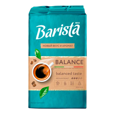 Кофе молотый 225гр вакуум упак Barista Mio Баланс