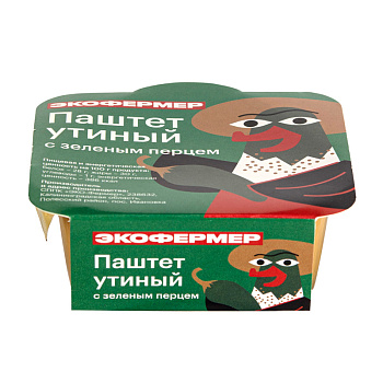 Паштет утиный с зеленым перцем 106гр Ламистер Экофермер