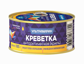 Креветка Антарктическая криль в масле 185гр жб ключ УЛЬТРАМАРИН
