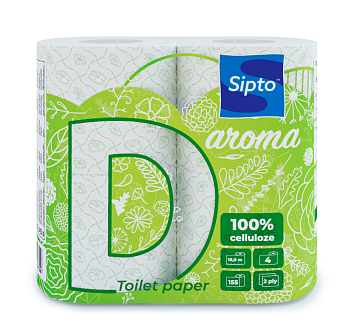 Туалетная бумага 2-х слойная, 4-рулона с запахом луговых цветов Deco Aroma Sipto