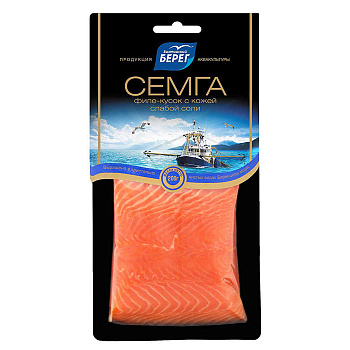 Балтийский берег Семга слабосоленая филе-кусок, 0,200 кг