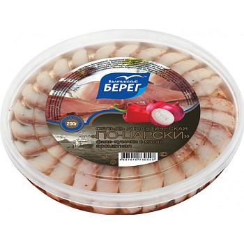 Балтийский берег Сельдь филе  кус в масле  