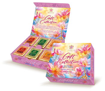 Чай Подарочный набор Цветы Ассорти голубой 24пак х 2гр картон упак Hyleys