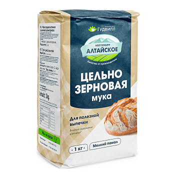 Мука цельнозерновая 1кг Гудвилл