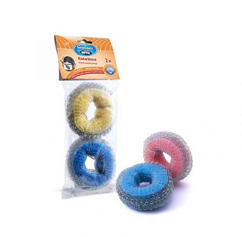 Губка для мытья посуды с проволокой Arix Splendelli Rub&shine 2шт