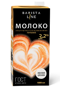 Молоко ультрапастеризованное 3,2% 1л square BARISTA LINE