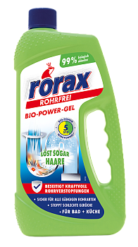 Чистящее средство для сливных труб Био гель 1000мл Rorax