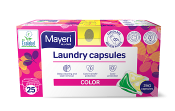 Капсулы для стирки цветного белья дойпак  25шт All-Care Mayeri