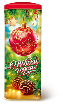 Чай Новогодний 50гр черный байховый крупнолистовой ЖБ Квадратн. Шар Hyleys