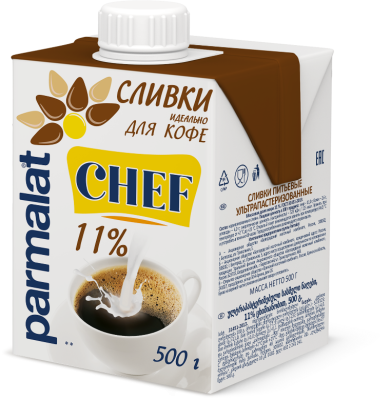Сливки ультрапастеризованные питьевые 11% 500гр Parmalat