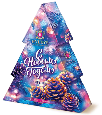 Чай черный Новогодний 50гр Елочка Фиолетовый фон картон Hyleys