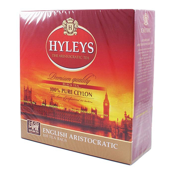 Чай черный Английский Аристократический 100пак картон упак Hyleys