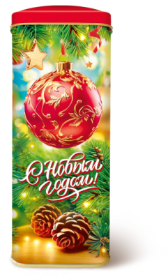 Чай Новогодний 50гр черный байховый крупнолистовой ЖБ Квадратн. Шар Hyleys