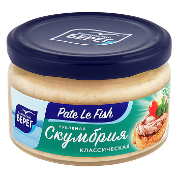 Балтийский берег Скумбрия рубленая классическая, стекло 0,180 кг