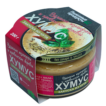 Закуска хумус Тайны востока вяленые помидоры и прованские травы стекло 200г Амэйзин Фуд