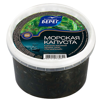 Балтийский берег Салат из мор капусты   в маринаде    натуральный 0,25 кг