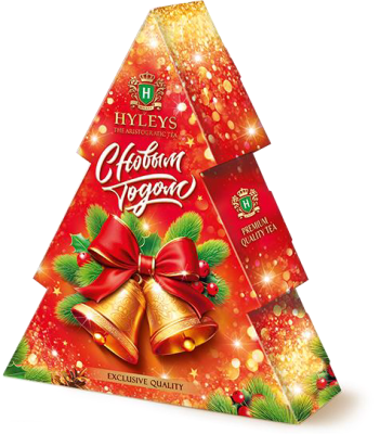 Чай черный Новогодний 50гр Елочка Колокольчики картон Hyleys