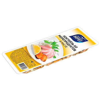 Балтийский берег Коктейль из морепродуктов в масле 0,200 кг