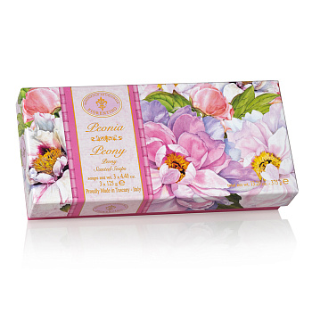 Набор натурального мыла с ароматом Пионов 3шт х 125г SAF