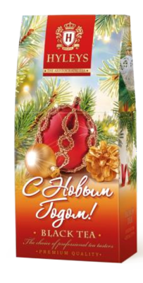 Чай черный байховый среднелистовой Новогодний 50г картон красный Hyleys