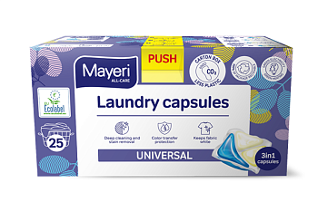 Капсулы для стирки универсальные дойпак  25шт All-Care Mayeri