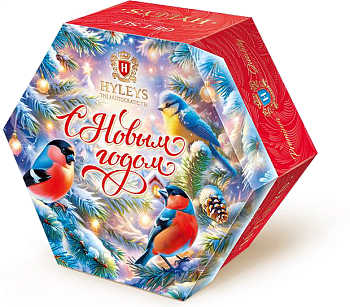 Чай ассорти Новогодний фольга 36 пак*2гр Шестигранник снегири Hyleys