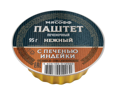 Паштет печеночный нежный с печенью индейки Товарищ Мясофф Ламистер 95 г